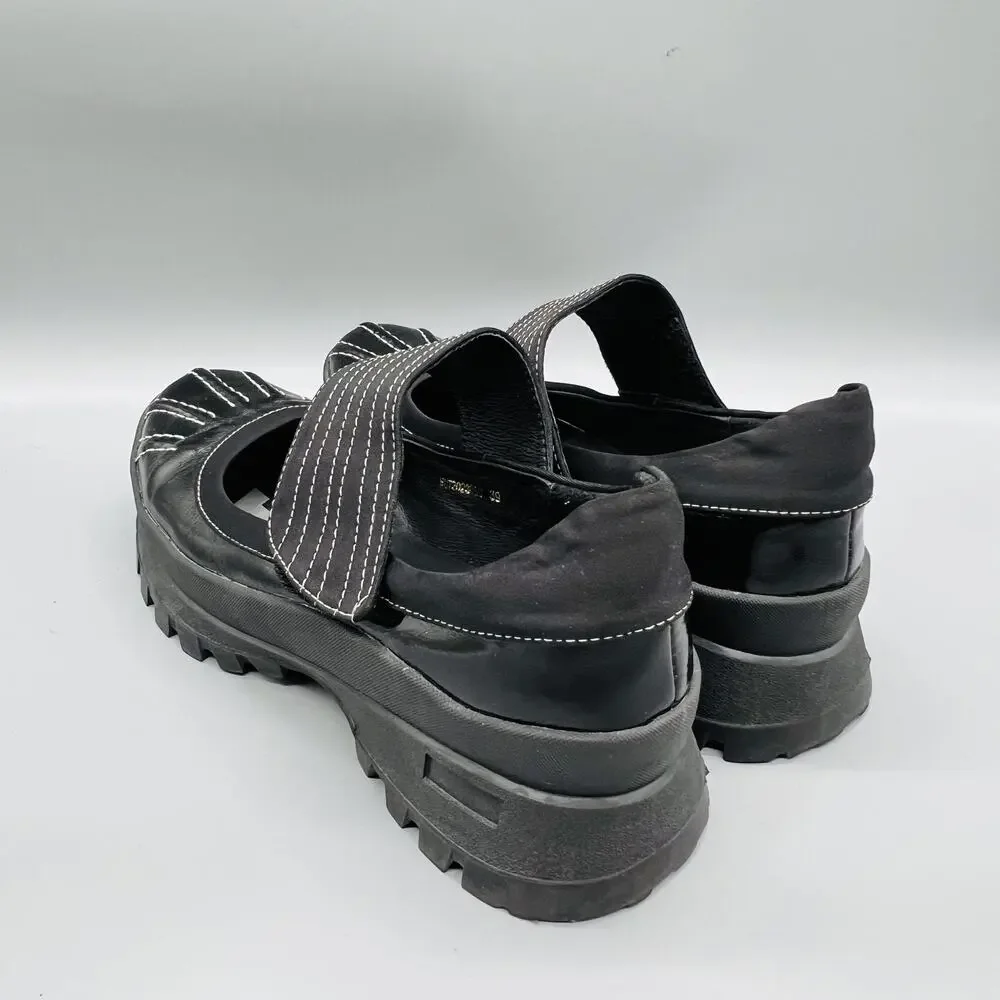 MUTMA Shoes Womens 8.5 Black Gura Platform Mary Jane Lug Sole Anthropologie